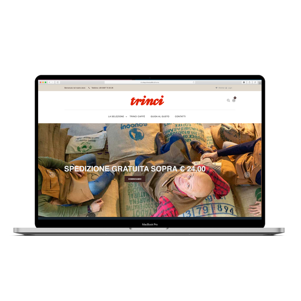 For Trinci, we created a completely customised online shop.